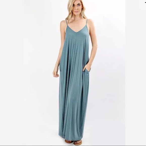 Dresses & Skirts - NEW BLUE GRAY COMFY MAXI 💎💎👗💎👗💎👗💎🌟💎👗💎